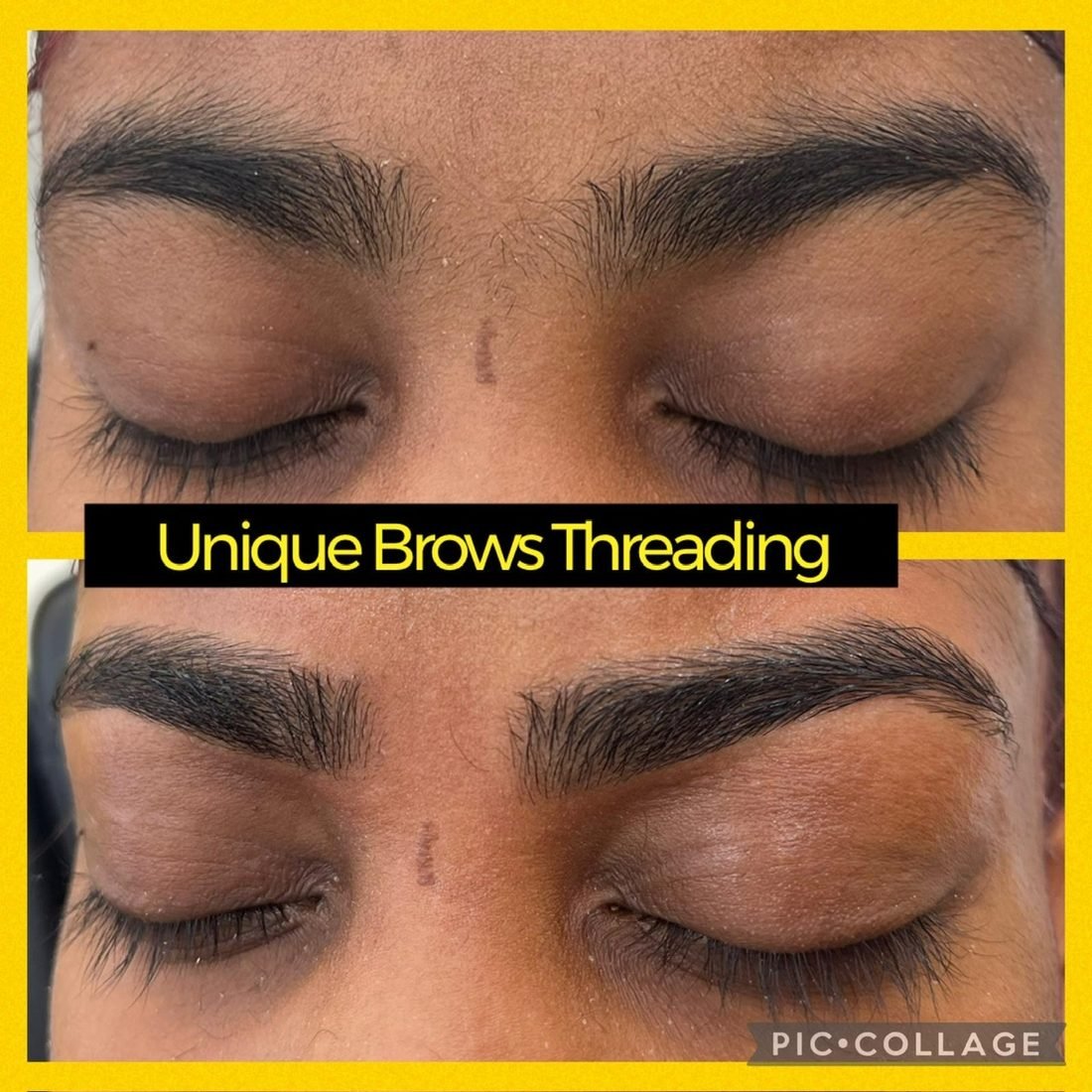 Fresh brows — before & after — Unique Eyebrow Threading