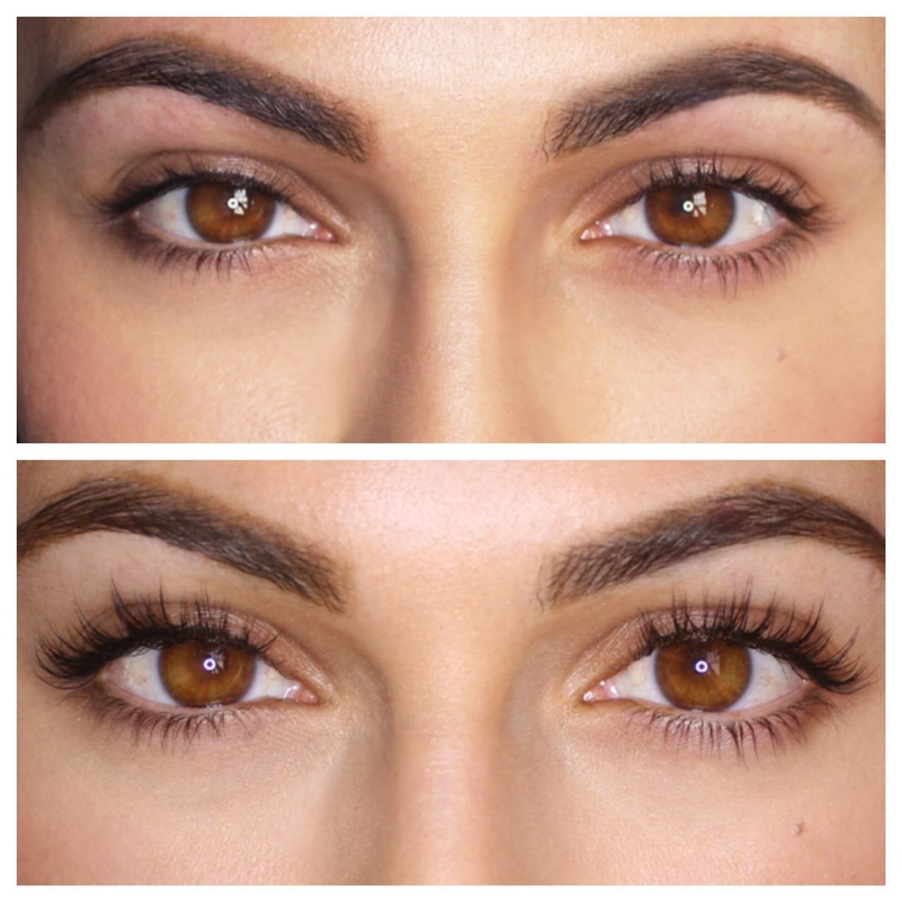 Lash extensions — before & after — Unique Eyebrow Threading